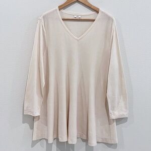 J Jill Silk Blend V Neck Tunic Blouse Size XLP